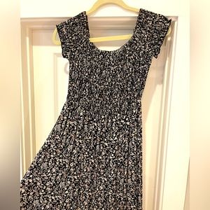 Black and white float maxi dress